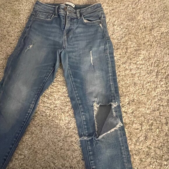 Zara Denim - Zara Distressed Skinny Jeans w/ Ankle Zips
